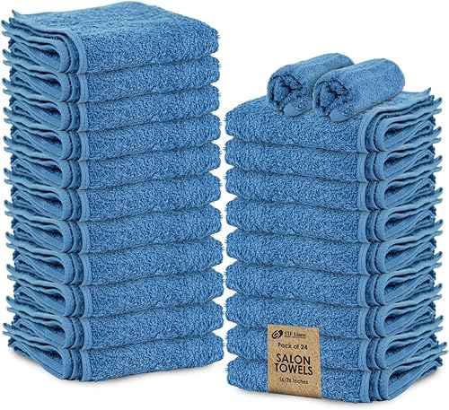Miniatura 8 de STF Linen Toallas de mano  Paquete de 24 toallas negras de salón  Toallas de spa 100% algodón  16 x 27 pulgadas, toallas faciales altamente