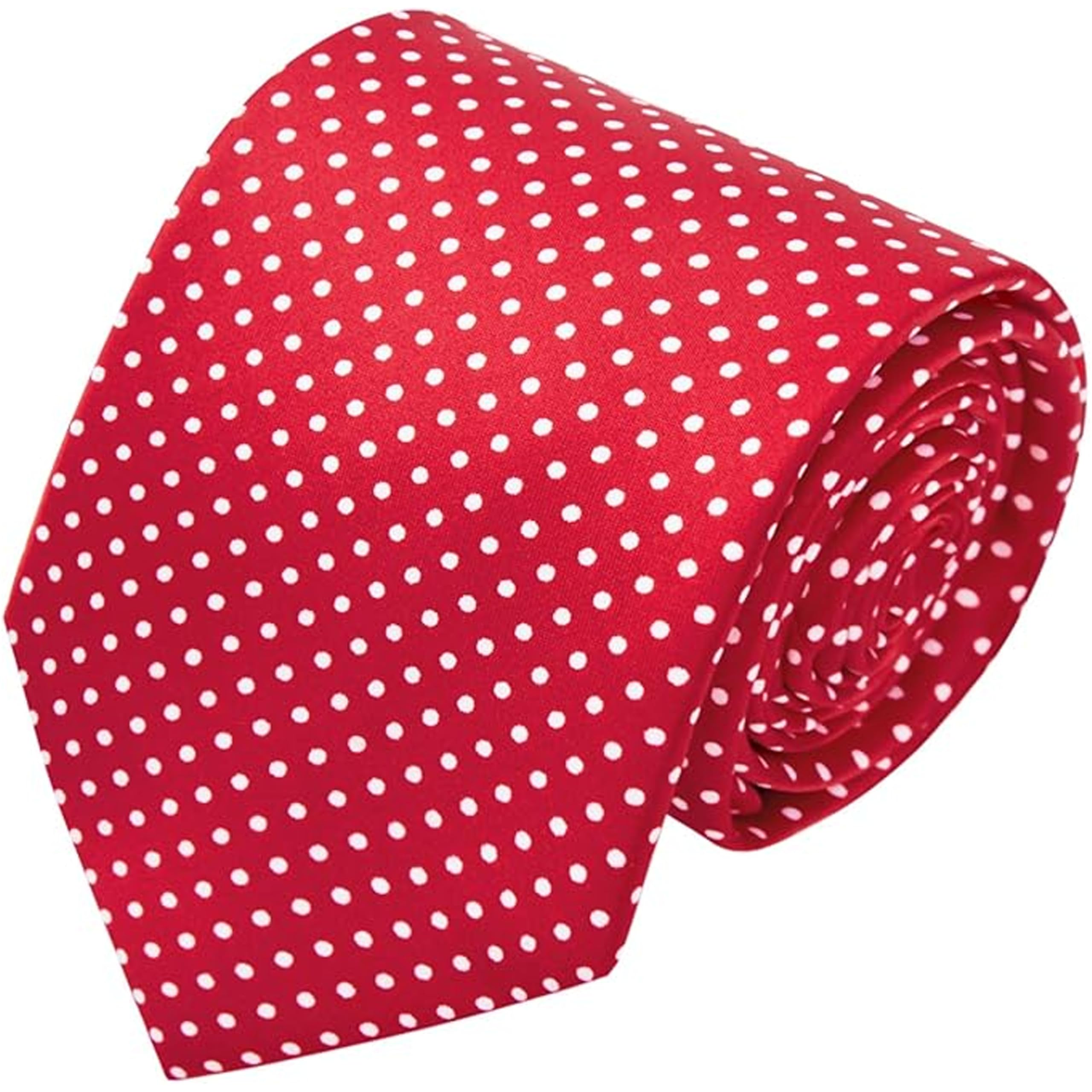 THE BOW TIE HOUSE Adjustable Satin Neck Tie for Kids | Neck Tie for Boys | Toddler & Youth Necktie | Perfect for Weddings, Graduations, School Uniforms | Red Polka Dot - 2-6 Years 1