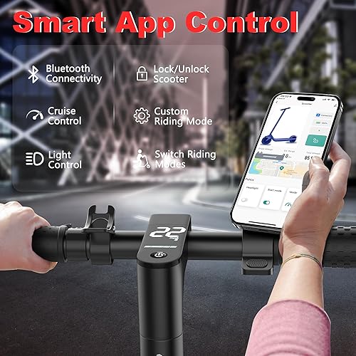Miniatura 74 de Maxshot Scooter eléctrico, neumático de 8.5 pulgadas/10 pulgadas/14 pulgadas, velocidad máxima de 16/19/22 Mph, 12/16/21/27/28/49/50 millas de largo