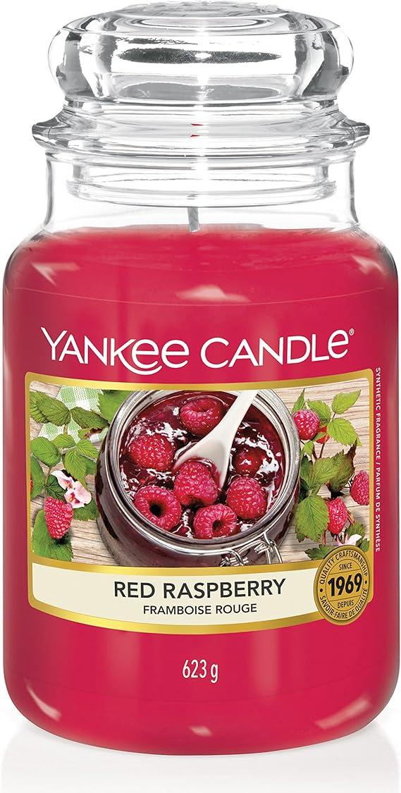 Yankee Candle Scented Candle Red Raspberry Large Jar Candle Long