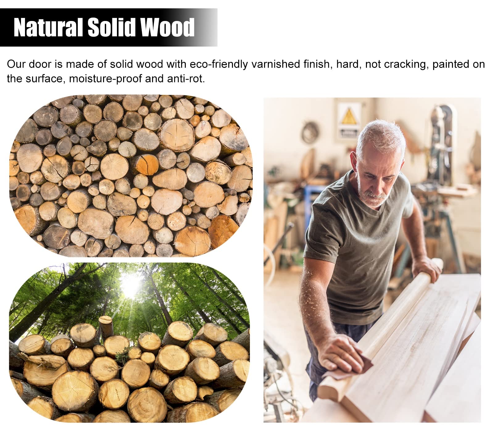 Saloon Porte Battante Portes Battantes en Bois Massif de Style Café Rétro, Porte de Salon à Deux Panneaux Persiennes, Ouverture Dans Les Deux Sens, Demi-portail(W32"(81cm) xH36"(90cm))