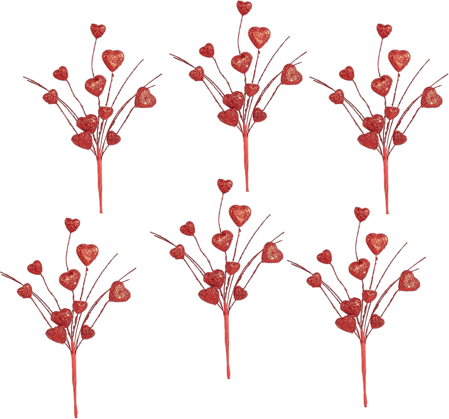 Factory Direct Craft Valentine Heart Pip Berry Garland and Sprays Set of 2 Heart Berries Stems and 1 Matching Garland for Romantic Valentine's Day Decorations (28 Inches High & 5 Feet Long)