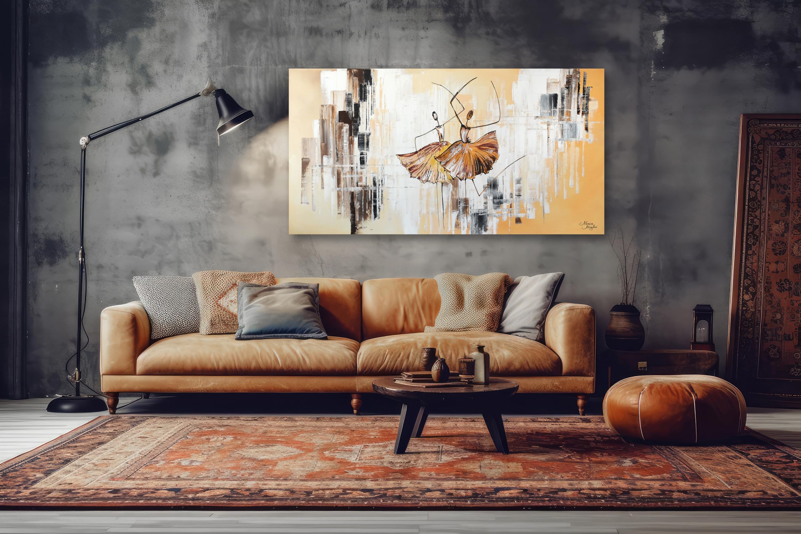 Monica Mirafiori I 120x60 cm I Tableau Peint à la Main I Modèles Tableau I Peintre Moderne I Tableaux Peintures I Toile sur Cadre en Bois