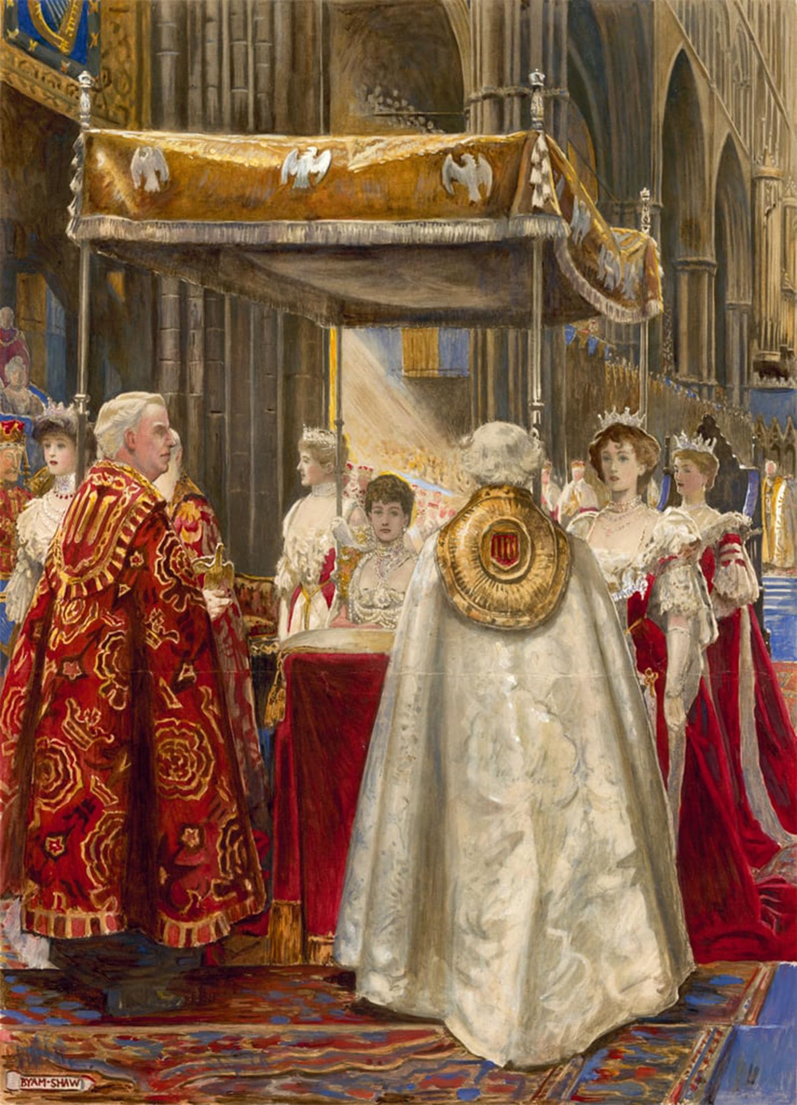 POSTERIIk Famous Modern Artwork Art Mural Coronation of King Edward Vii and Queen Alexandra by Byam Liston Shaw Oil Paintings Pictures for Home Decor 60x90cm