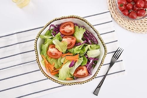 Miniatura 4 de Pampa Bay Ensaladera grande de porcelana Golden Salerno