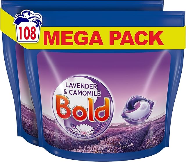 Bold All-in-1 PODS Washing Liquid Laundry Detergent Tablets / Capsules, 108 Washes (54 x 2), Lavender and Camomile Scent, For Brilliant Cleaning With Built-In Lenor Freshness