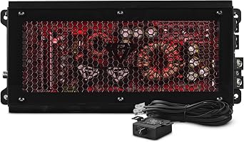 Black Diamond DIA-K1X Car Audio Amplifier 1 Channel, Monoblock Amplifier, Class D, 1000 Watts RMS @1-Ohm, 3000 Watts Peak, Acrylic Window with Red LED Lighting, Remote BASS Knob Included