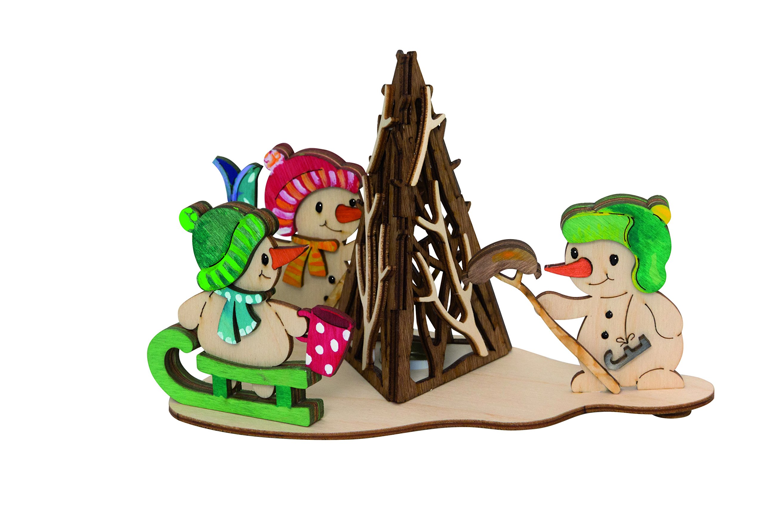 Drechslerei Kuhnert Rauchhaus Bastelset - Schneemann Motiv Aus Holz