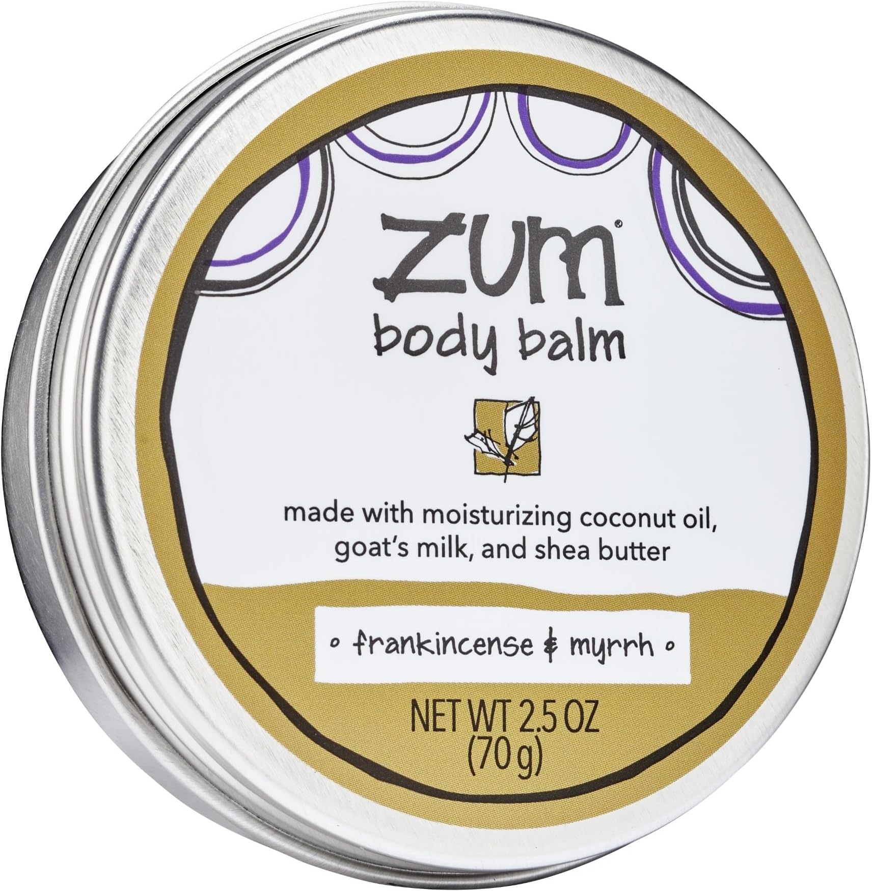 Indigo Wild Body Balm - Body Moisturizer for Women & Men - Includes Goat's Milk, Shea Butter & More - Natural Skin Moisturizer - Frankincense & Myrrh - 2.5 oz