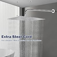 Vista 3 de NearMoon - Cabezal de regadera grande de acero inoxidable cuadrado de lujo en cascada, para instalar en el techo o la pared