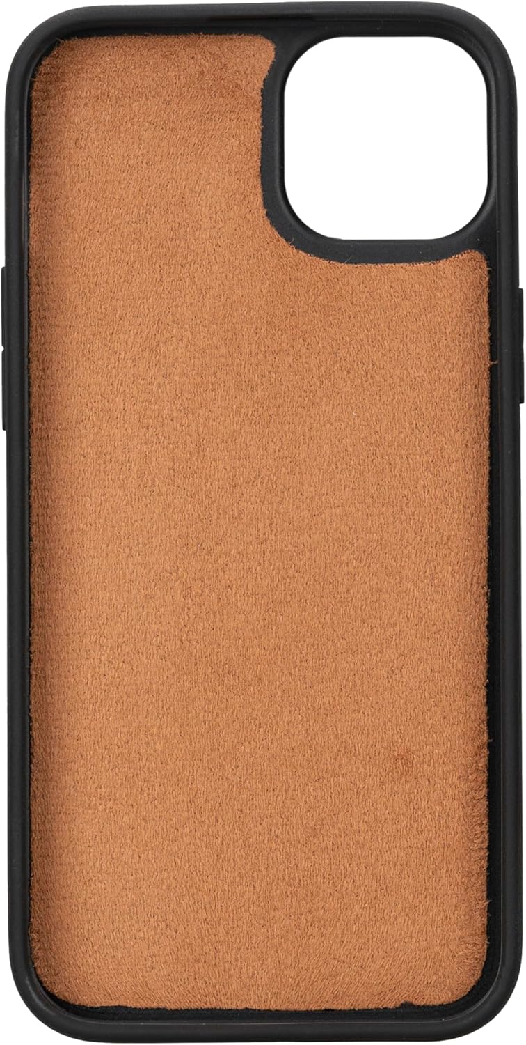 HARDISTON Genuine Leather Custom Wallet Case Compatible with iPhone 15 Plus - MagSafe Compatible - Detachable Magnetic Flip Cover with Card Holders - Horizontal Kickstand (Brown)