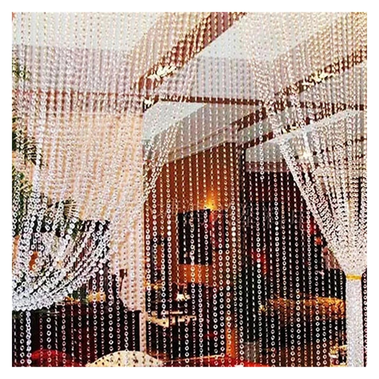 Rideau à perles transparent en plastique résine de 30 mètres pour porte et fenêtre