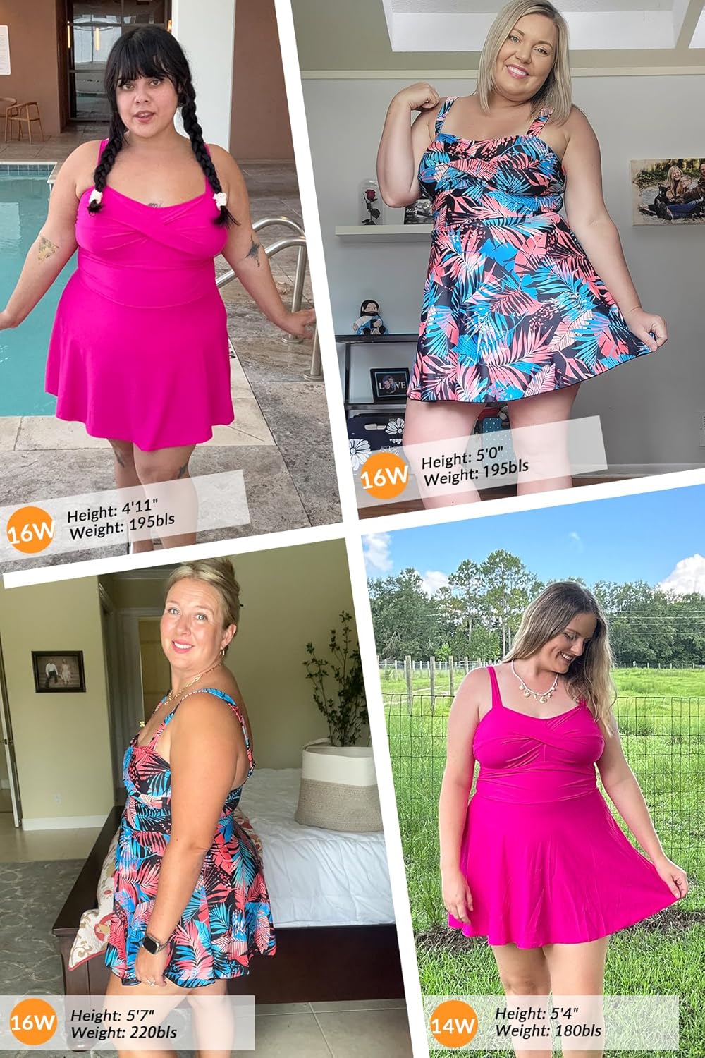 Yonique Plus Size Swim Dresses for Women- One Piece Swimsuit Tummy Control Flowy Bathing Suit Full Coverage Swimwear 2025 - Image 5