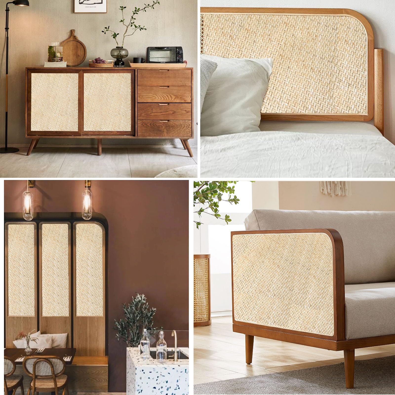 Weens vlechtwerk, PE rotan riemband, breed rotan vlechtwerk, waterdicht honingraatvlechtwerk, handgemaakt rotan kunsthandwerk voor DIY meubeldecoratie, stoelvlechtwerk, meubelvlechtwerk (40 x 200 cm
