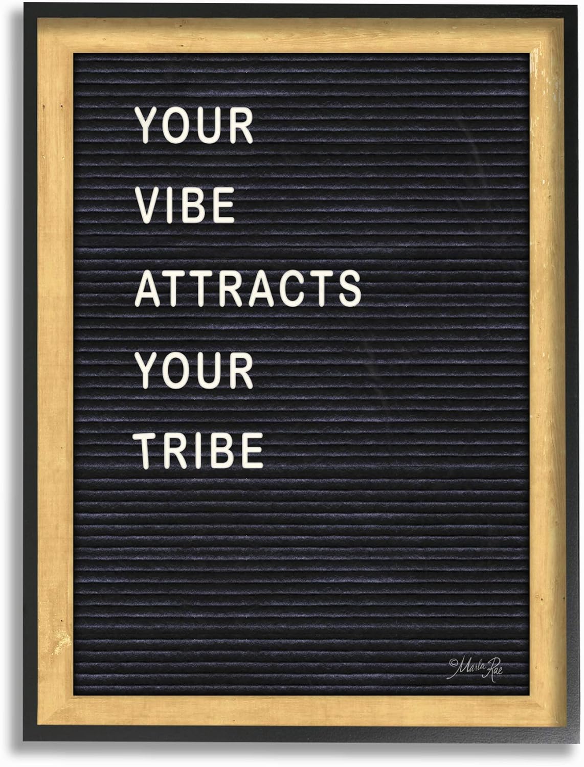 The Stupell Home Decor Your Vibe Your Tribe Black and White Framed Letter Board Look, 16 x 20, Proudly Made in USA