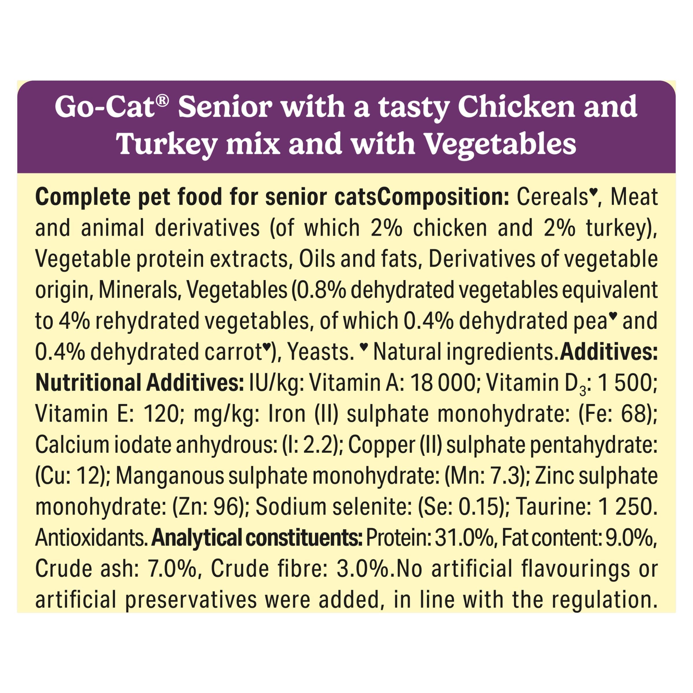 GO-CAT Senior 7+ Dry Cat Food Chicken 2kg (Pack of 4) - 4