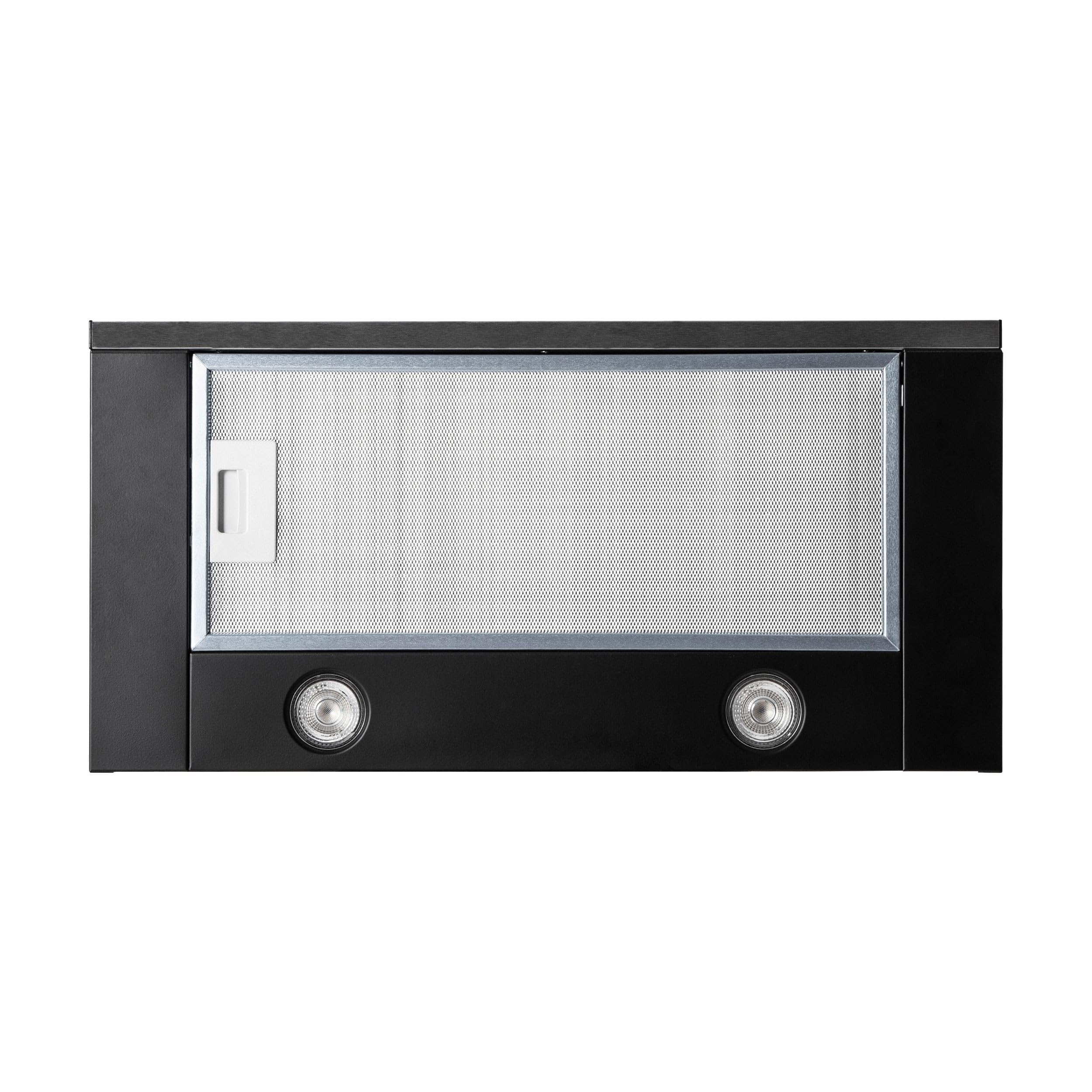 GURARI Capot plat GCH B 110 IS 6 BL N Hotte aspirante encastrée, noir, 860m³/h, hotte de vidange, hotte de circulation, LED