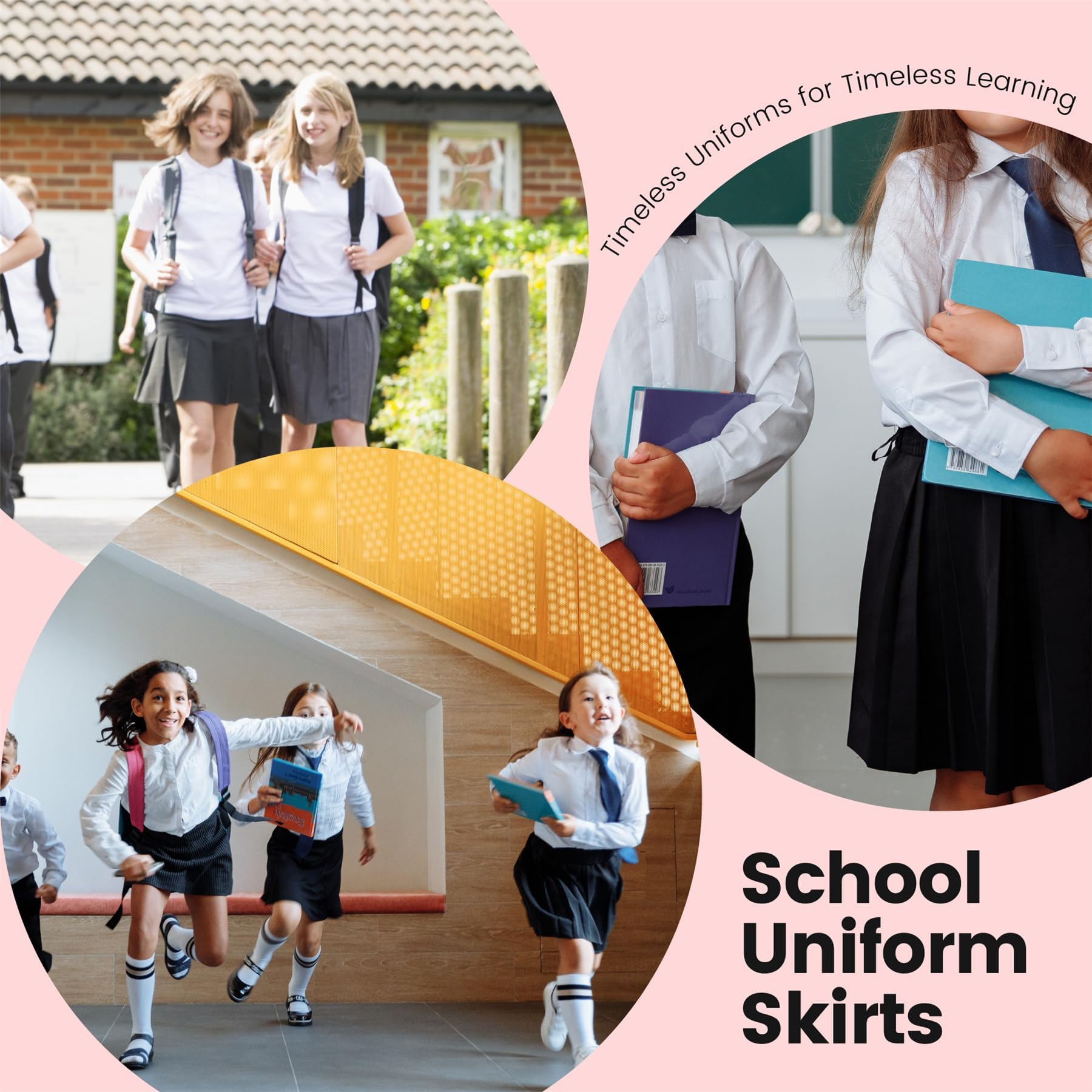 Gonne scolastiche per ragazze, confezione da 2 gonne a pieghe a coltello, gonna formale da donna con cerniera posteriore cucita gonna da ufficio, gonna estiva elasticizzata per uniforme