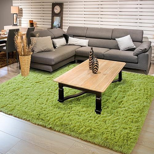 Miniatura 10 de Comeet Super Soft Bedroom Rug Fluffy Carpets 4 x 6 Feet Grey Shaggy Area Rug for Living Room Bedroom Baby Room Non-Slip Indoor Room Carpet for Kids