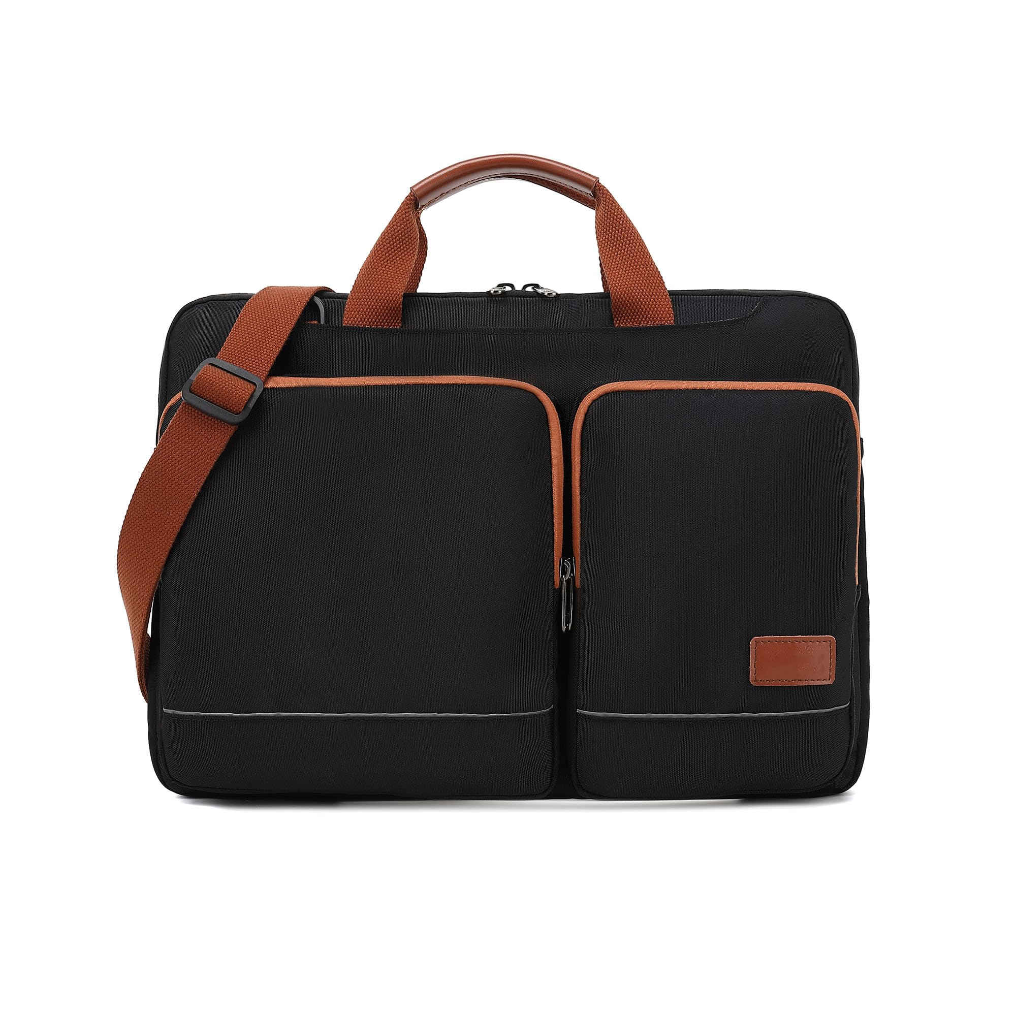 32L | 17.3" Laptop | Stylish Multi Use Sling & Hand Briefcase College Laptop Office Bag Tech Gadgets | 2 Front Pockets, Luggage Strap Waterproof Nylon-image-40