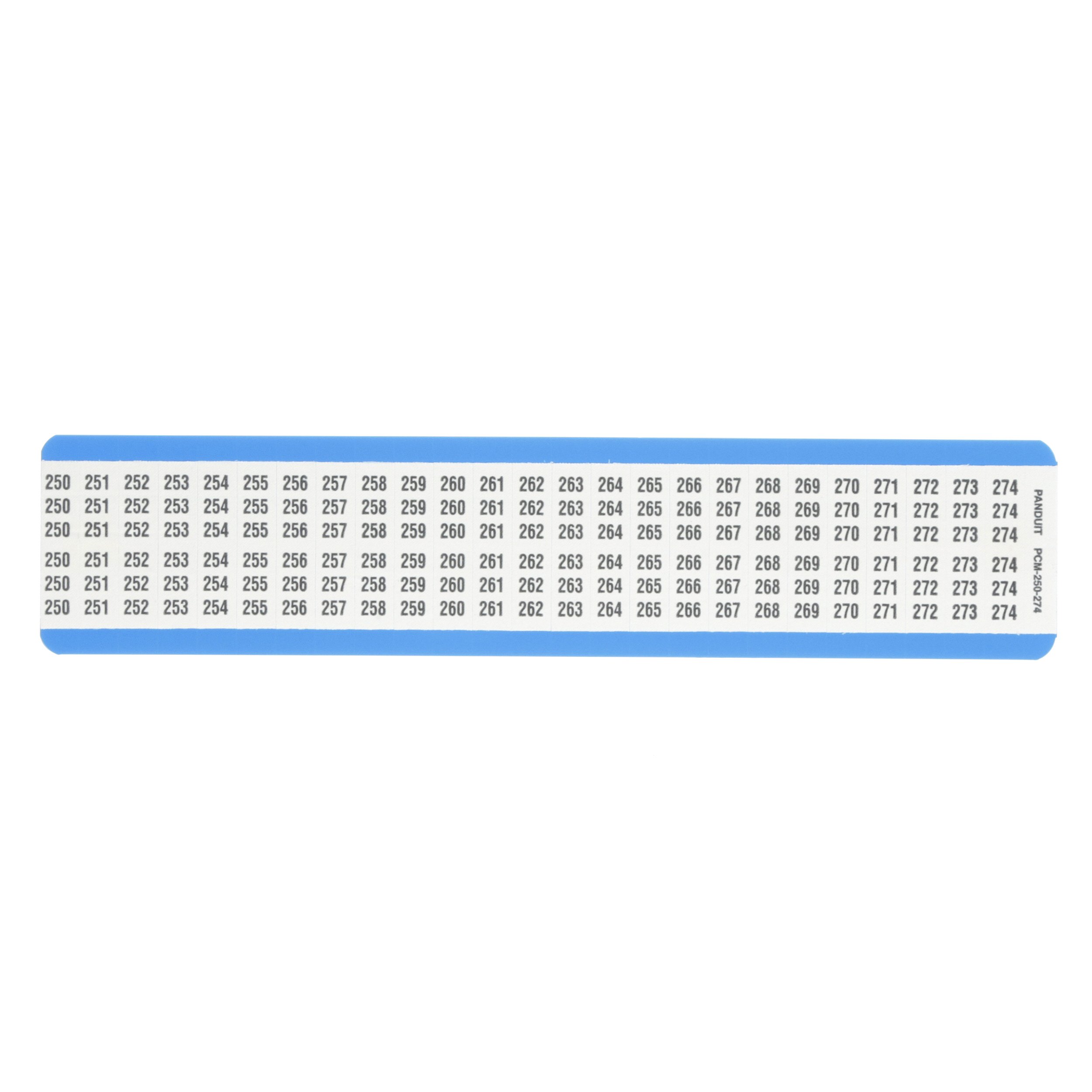 Panduit PCM-250-274 Wire Marker Card, Vinyl Cloth, White Background, Black Legend (Pack of 5)