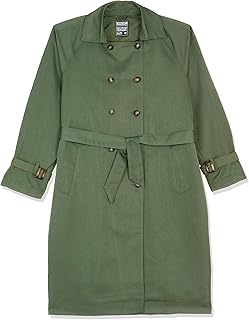 بالطو ترنش جبردين للنساء معطف نسائي بأكمام طويلة من ريفين - لون أخضر غامق