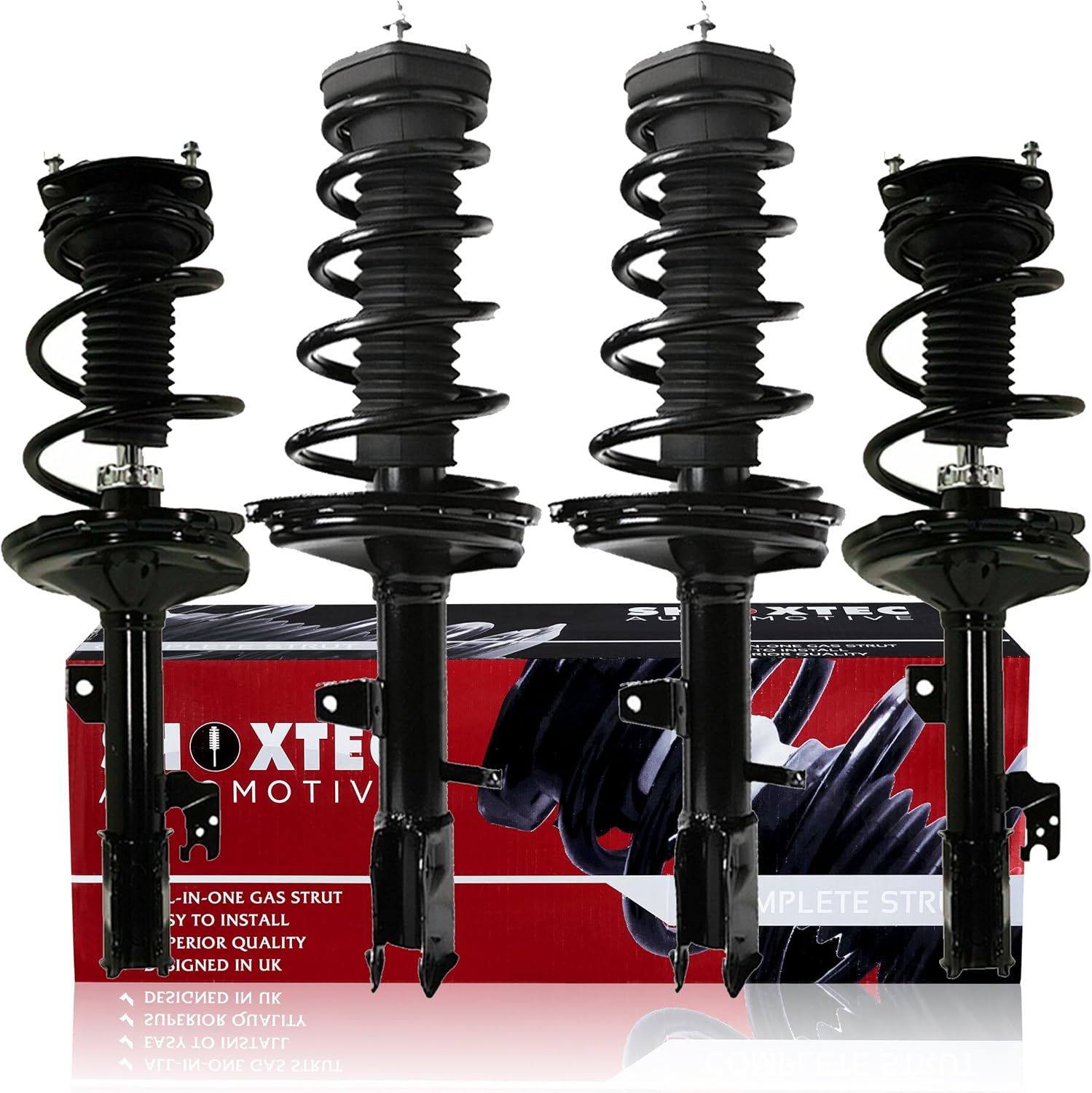 Shoxtec Full Set Complete Struts Assembly Replacement for 2004-2007 Toyota Highlander AWD Coil Spring Shock Absorber Repl. part no. 272212 272211 172216 172215