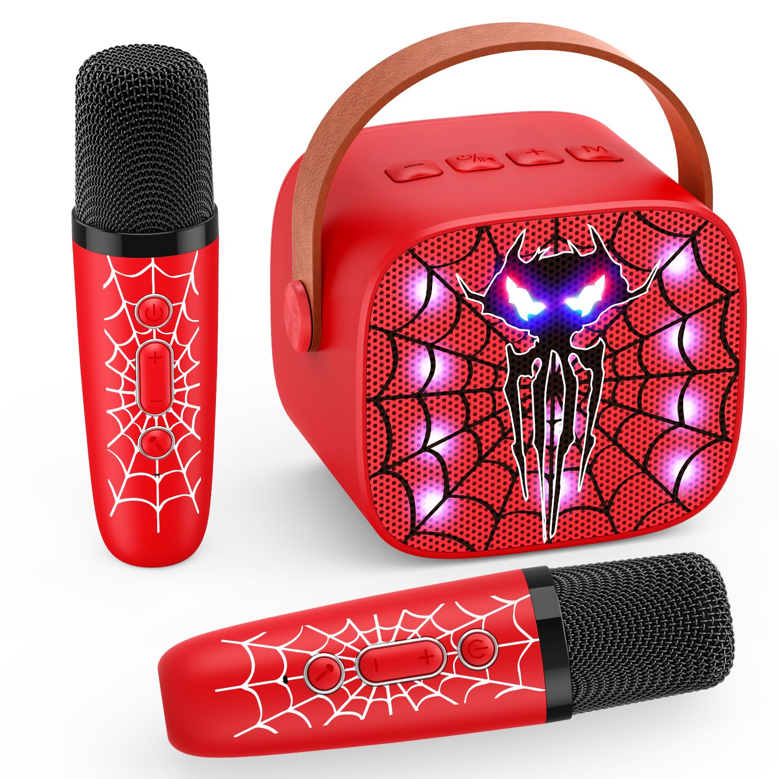 Karaoke Machine Toys for Kids Ages 3-12: Mini Portable Bluetooth Speaker with 2 Wireless Microphones LED Light Toy Birthday Gifts for Boys Girls Toddlers 3 4 5 6 7 8 9 10 Year Old Boy Girl Kid