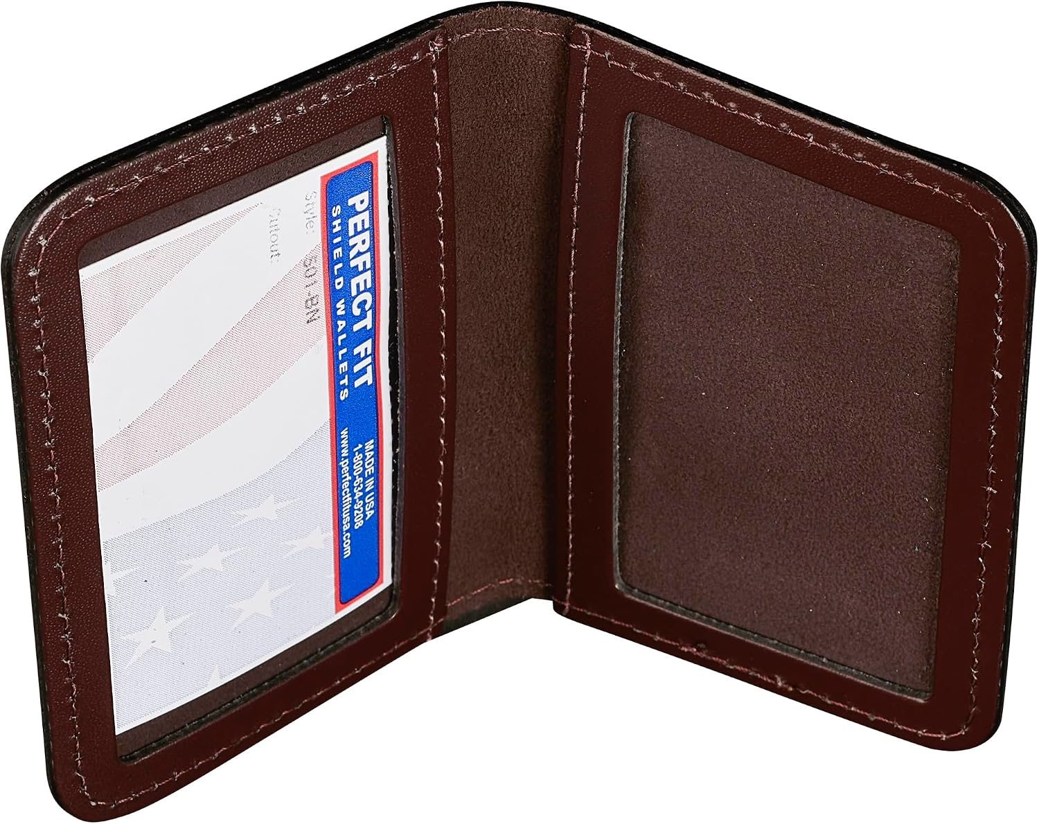 Perfect Fit Shield Wallets 2 ID Leather License Holder Bifold Double I.D