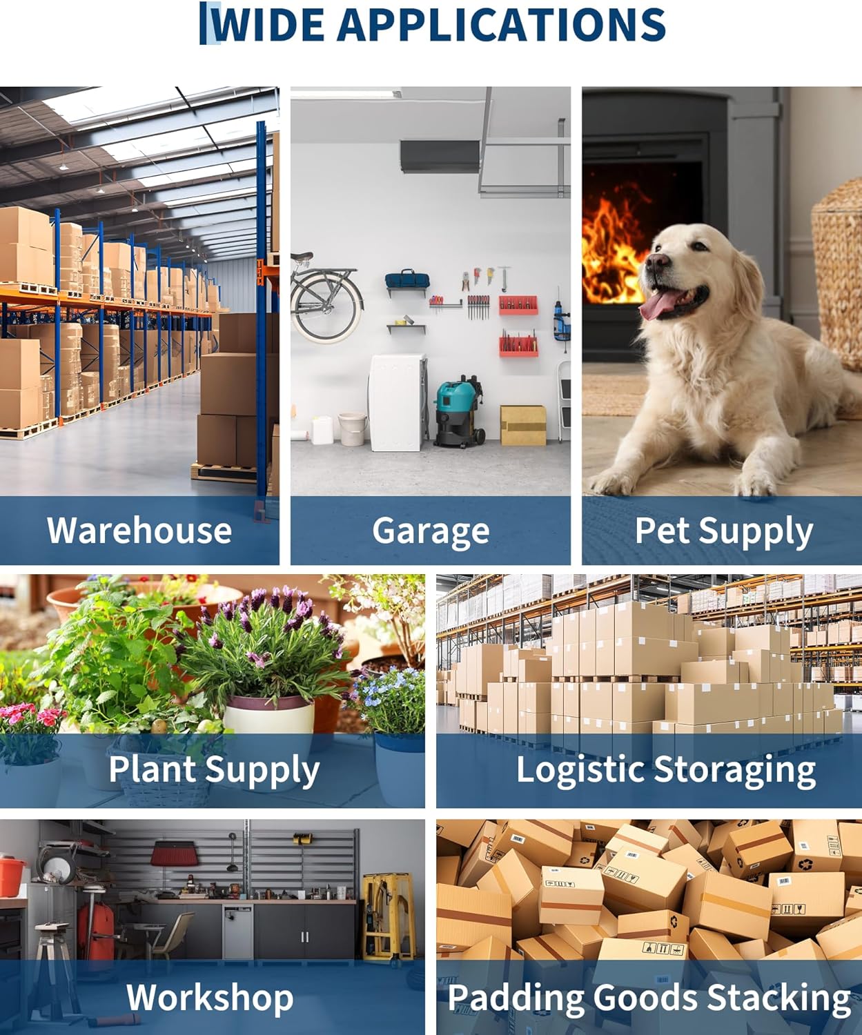 6 Pack Plastic Pallets, Floor Storage Pallets,11.8X 23.6X 1.18 in & 1100 LBS Capacity per Pc, Blue Recycle Pallets, Anti-Slip, Stackable,for Garage, Warehouse,Residential, Retailer Storage