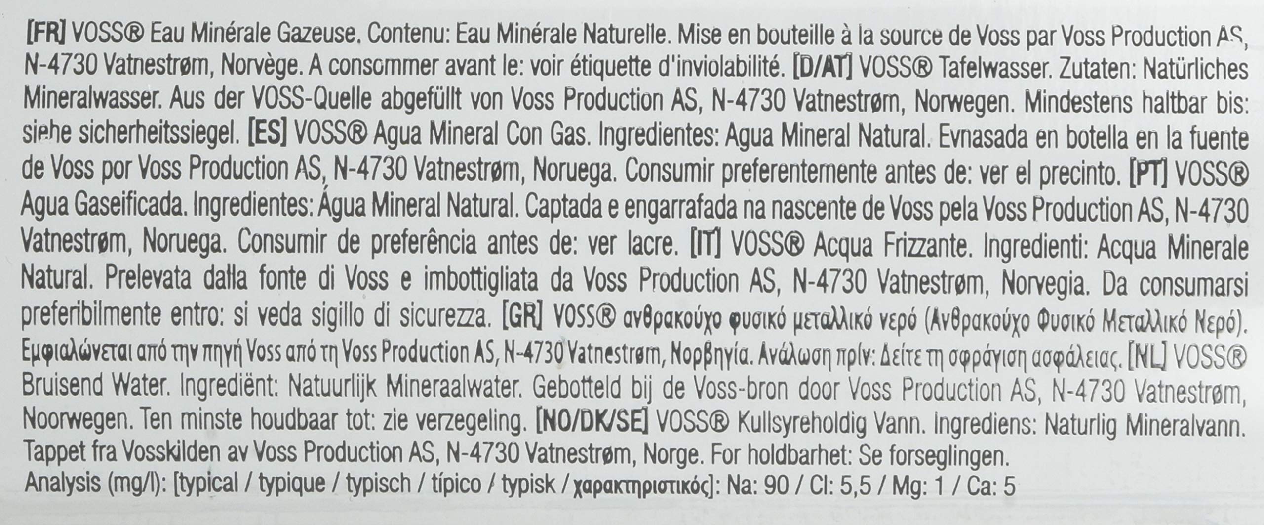Voss Water Sparkling 375 ml, natürliches Mineralwasser mit Kohlensäure, 24er Pack (Einweg, 24 x 375 ml)