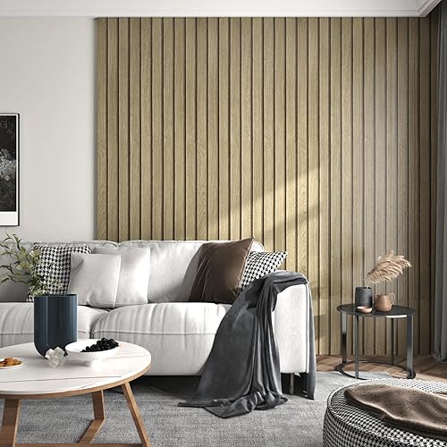 Miniatura 2 de Papel tapiz de listones de madera marrón para dormitorio, papel tapiz de panel de madera sintética, despegar y pegar, papel tapiz de listones de