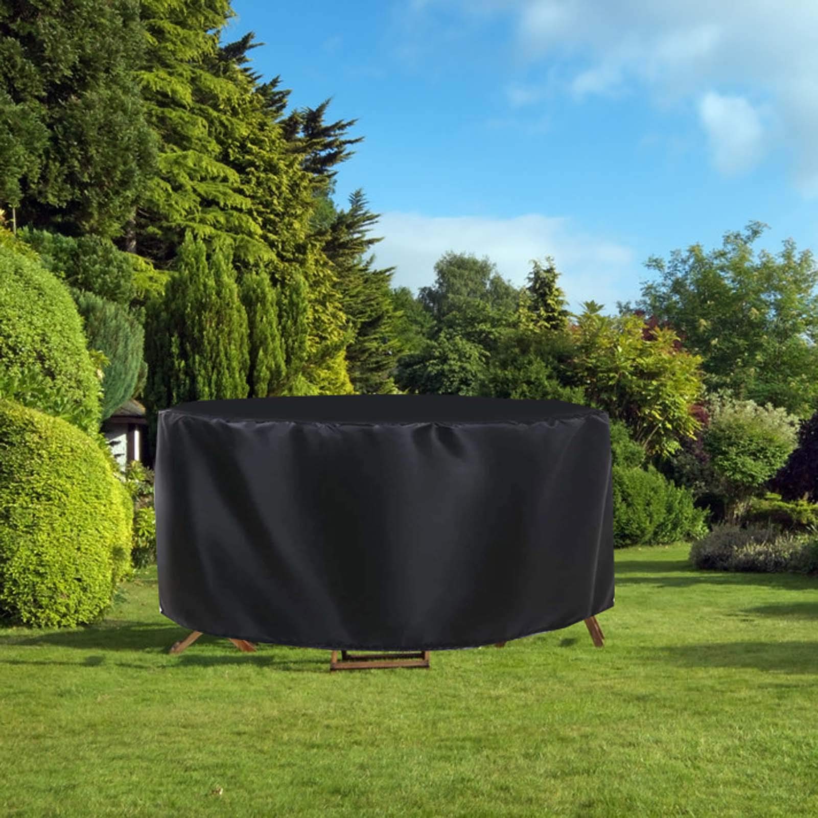 Generisch Möbelabdeckung Abdeckung für Gartenmöbel rund 215x100cm, Abdeckplane Gartenmöbel wasserdicht, Winddicht, UV-beständig Abdeckungen für Gartenmöbel Abdeckhaube Gartentisch 420D Oxford Gewebe