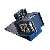 Card Deck Box for MTG Commander - Patented Design, Commander Display, Fits 100 Double-Sleeved Cards, 35pt Card Brick & Dice Tray - Black/Blue