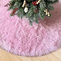 Vista 16 de Falda de Árbol de Navidad de Felpa Blanca de 30 pulgadas Falda de Árbol de Navidad de Piel Blanca Nieve con Lentejuelas Plateadas Copo de Nieve