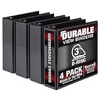 Vista 17 de Samsill Carpeta duradera de 3 anillos de 1 pulgada, fabricada en Estados Unidos, carpeta de anillos en D, cubierta transparente personalizable