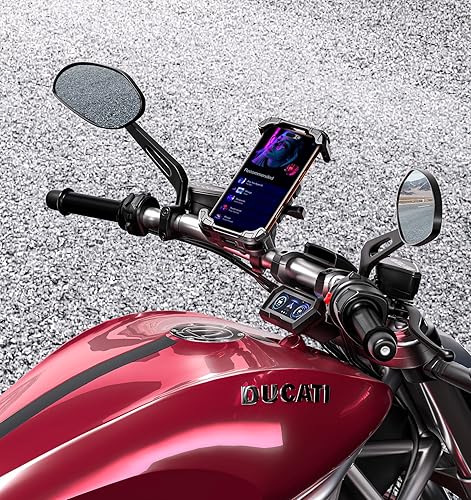 Miniatura 9 de Soporte de teléfono para motocicleta bloqueo seguro bloqueo y liberación de 1s, soporte para teléfono celular de motocicleta, abrazadera de manillar