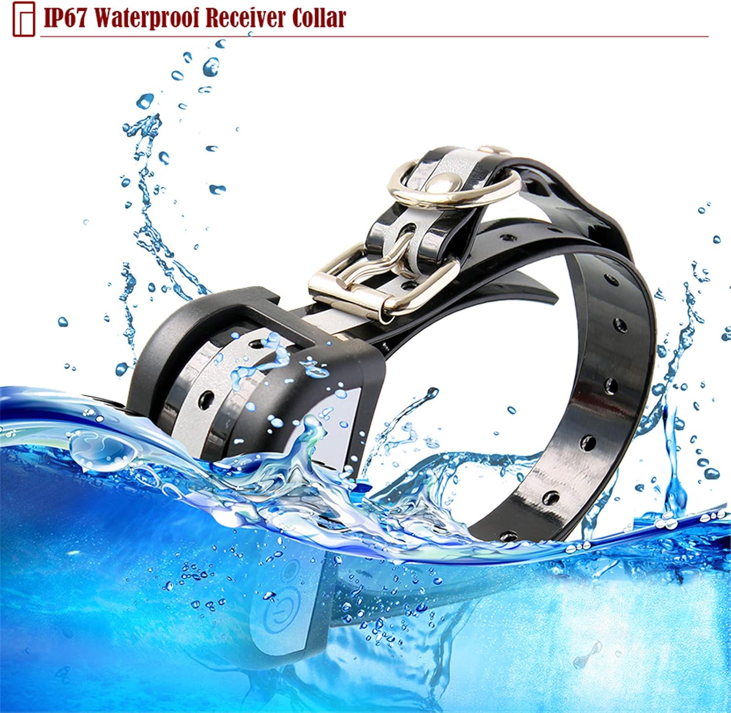 Image of the IP67 waterproof receiver collar submerged in water