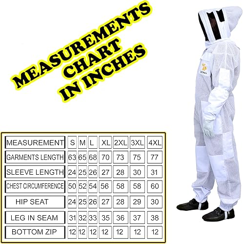 Miniatura 7 de Sell Nex - Traje de abeja profesional de 3 capas ventilado para apicultor, traje de apicultura, traje a prueba de picaduras de abeja, con velo de