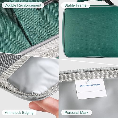 Miniatura 4 de Genteen Lonchera aislada, lonchera para niños, con doble cremallera, bolsa suave duradera y bolsa de almuerzo congelable, bolsa de almuerzo