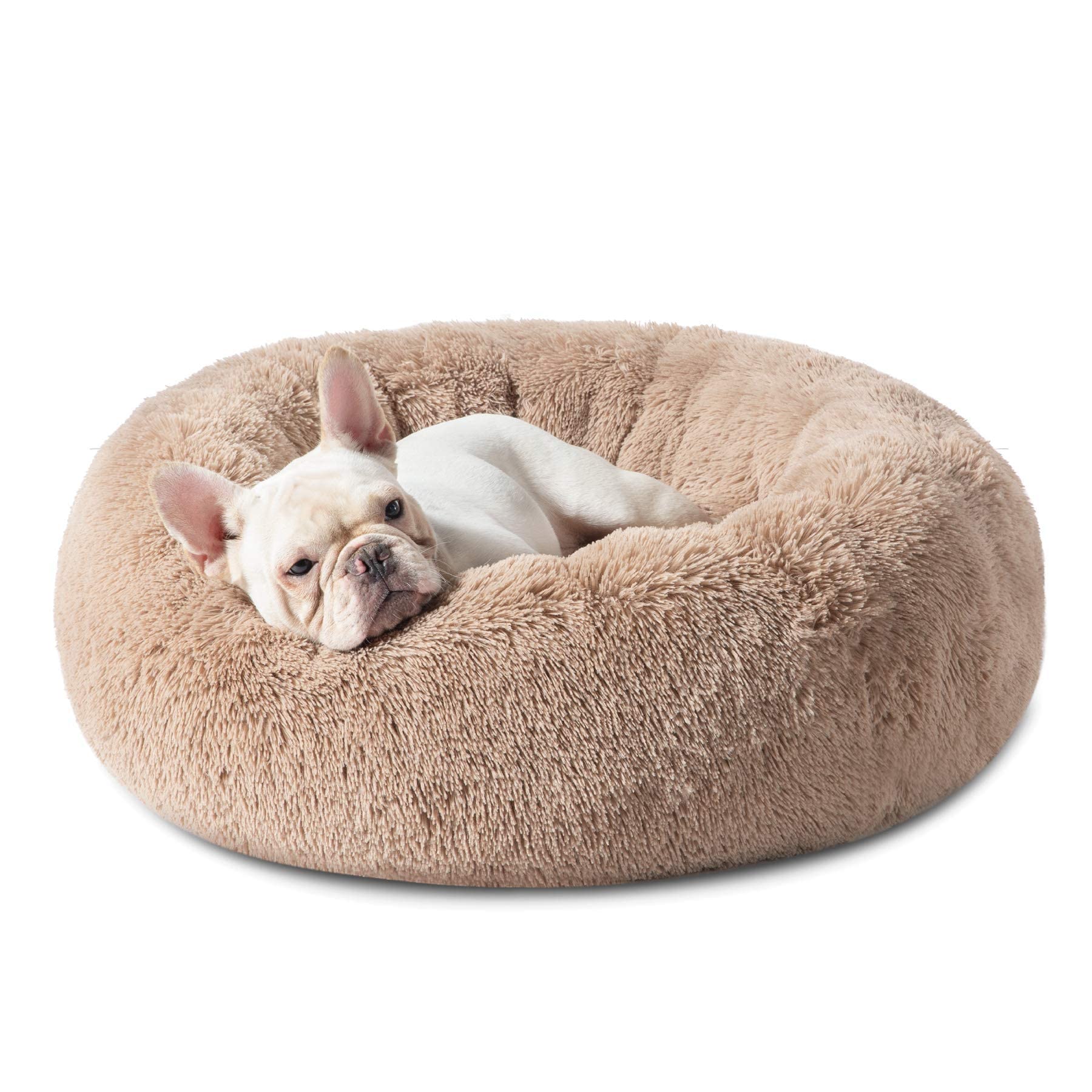Sponsored Ad – Calming Dog Bed, Round Donut Machine Washable Dog Bed, Anti-Anxiety Donut Dog Cuddler Bed, Anti-Slip Soft Dog Round Bed for Small Medium Dogs and Cats (Brown)