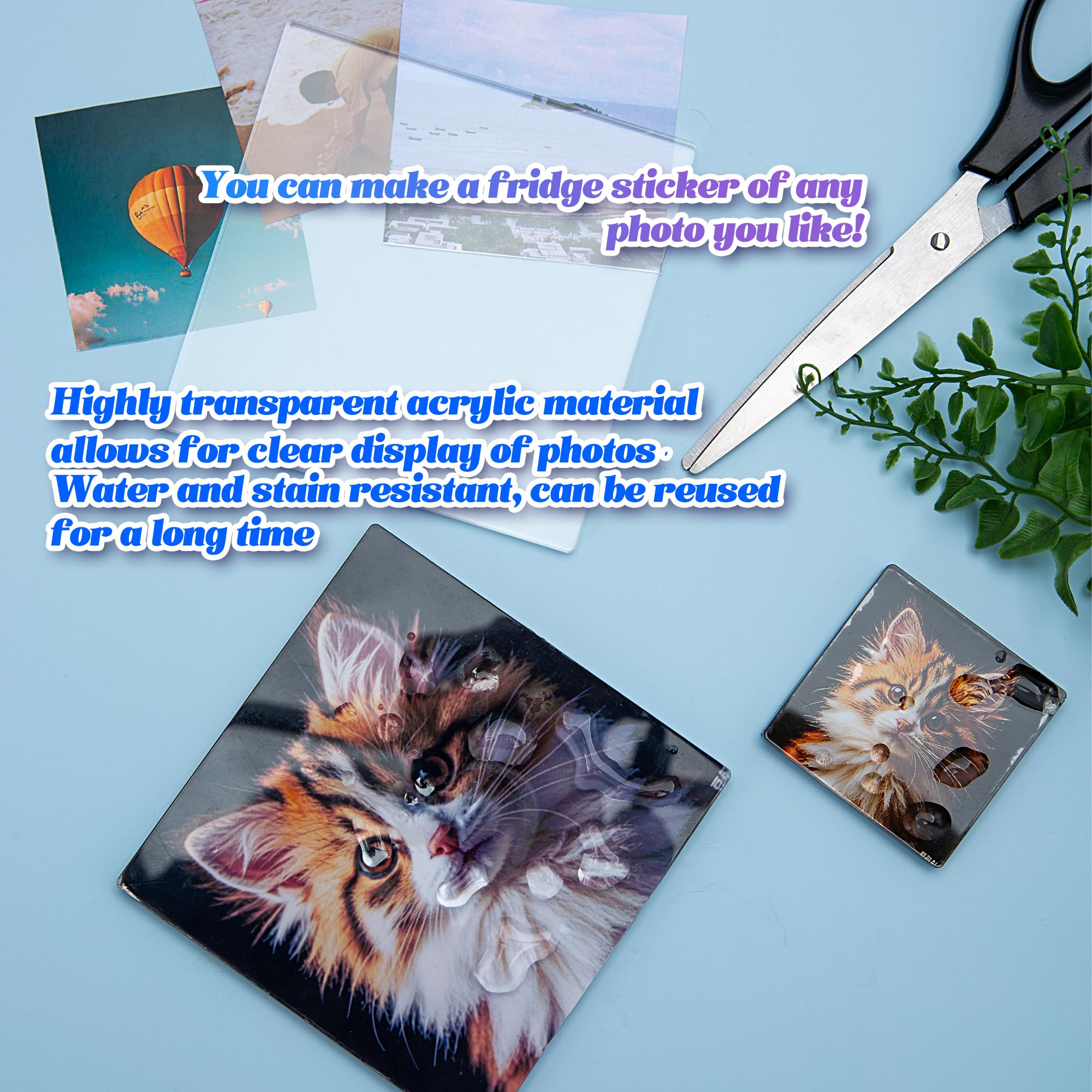 49 Pcs, DIY Magnets for Fridge ,NFC Function,(14 Acrylic, 14 Magnets, 5 NFC Tags, 16 Sided Tape) - Image 3