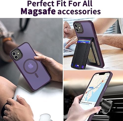 Miniatura 9 de CACOE Funda magnética para iPhone 12 y iPhone 12 Pro 2020 de 6.1 pulgadas, compatible con MagSafe y soporte magnético para teléfono de automóvil,