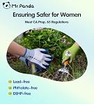 Mr.Panda 2 Paires Gants de jardinage amis de la peau pour femmes, Gants enduits de latex, Gant de jardin de jardin pour femmes & Rouge, moyen