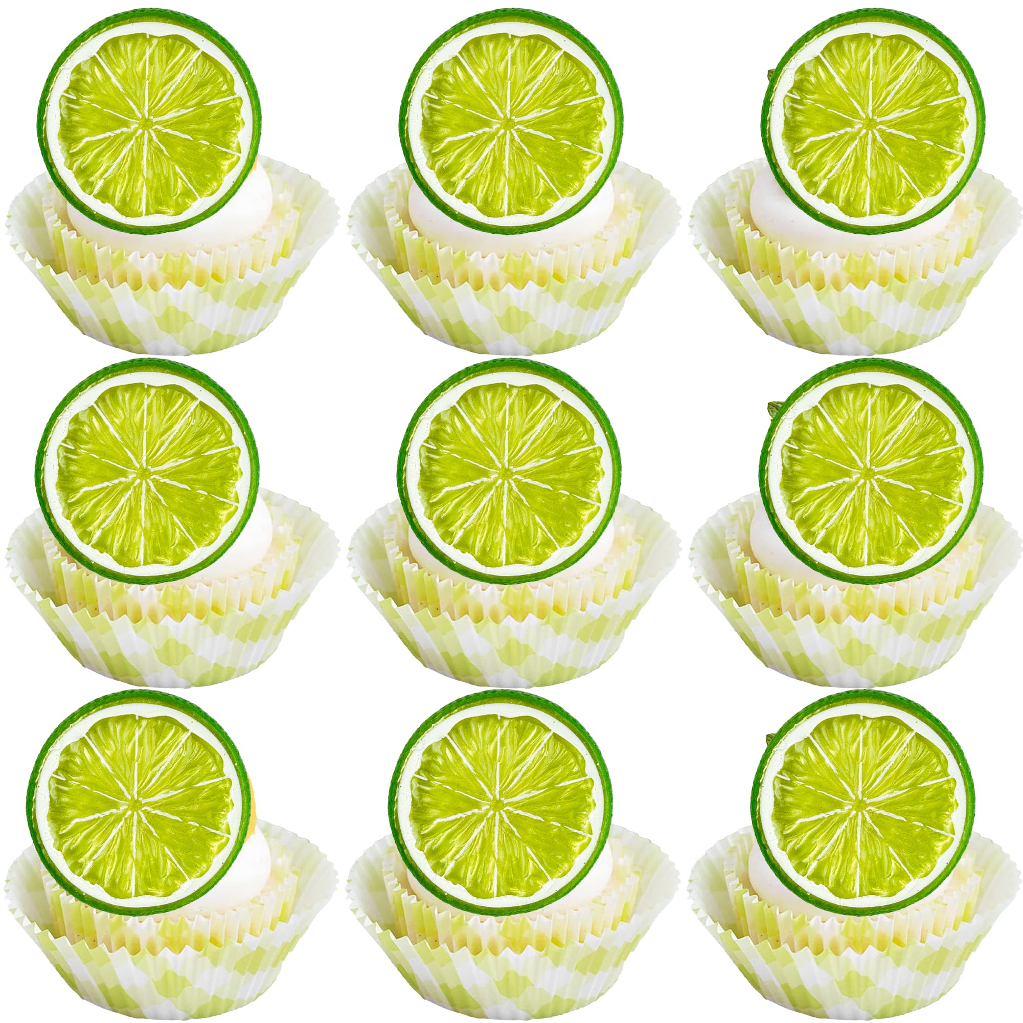 Gyufise 12Pcs Fake Lemon Slices Cake Toppers Realistic Plastic Fake Lemons Decor for Kitchen Lemonade Stand Party DIY Craft Vase Filler Tiered Tray Centerpiece Summer Display Photo Props — image 1