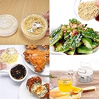 Vista 4 de Picadora manual de alimentos para verduras, frutas, nueces, cebollas, ajo, jengibre, chile, especias, hierbas, minicuradora de mano, batidora