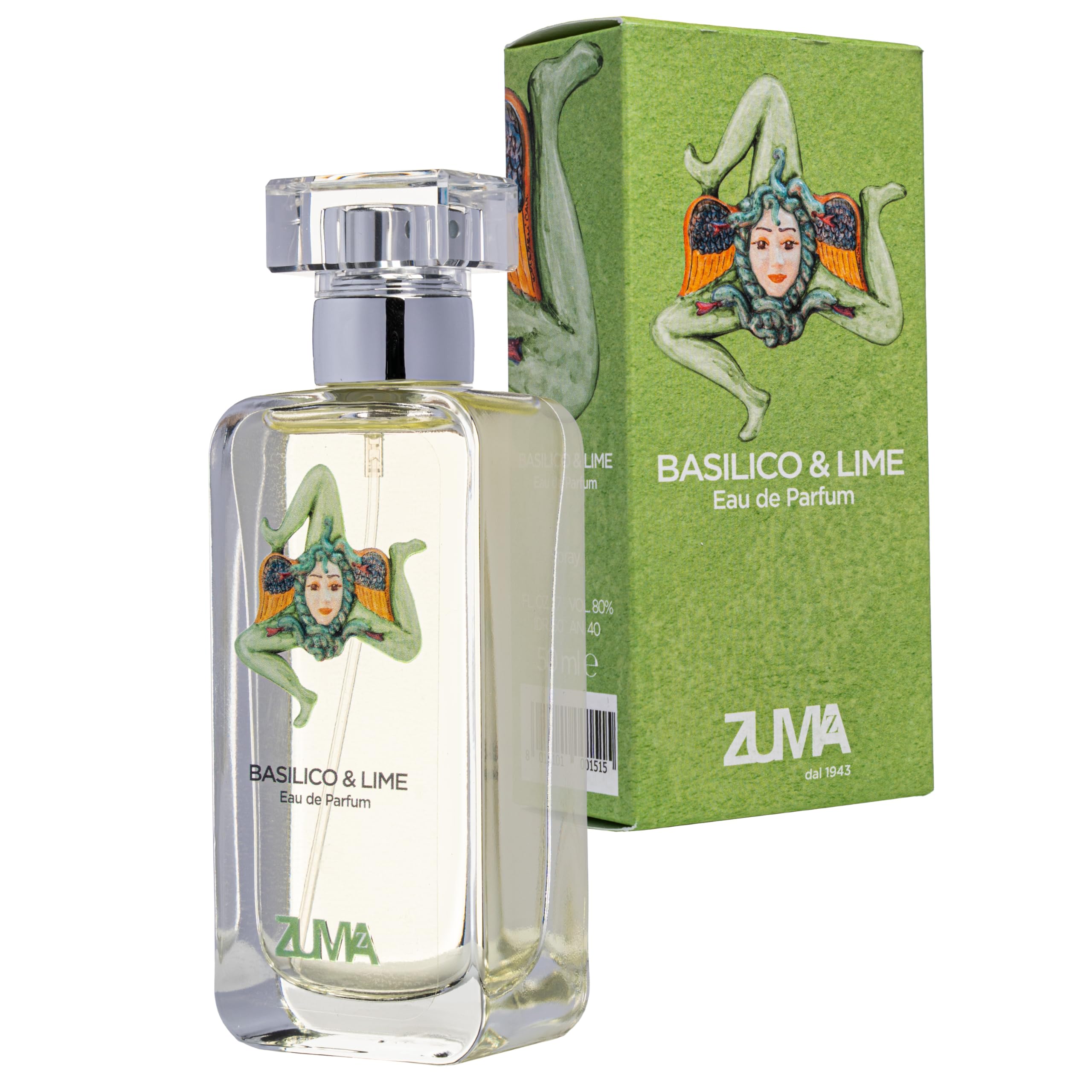 Profumi Zuma - Perfume Hombre Albahaca & Lima - Eau de Parfum Spray de Fragancia Cítrica - La Esencia Refrescante de la Elegancia Masculina - Made in Italy (Basilico & Lime 50 ml)