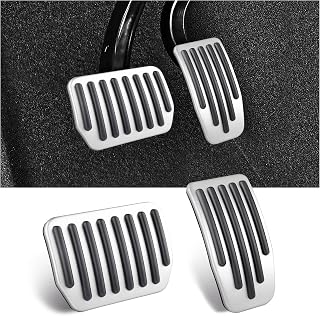2PCS Anti-Slip Car Pedal Covers Compatible with Tesla Model 3 / Tesla Model Y Accessories,Driller-Free Car Accessories Gas & Brake Pedal Covers for Car Decorations & Safety (Silver)