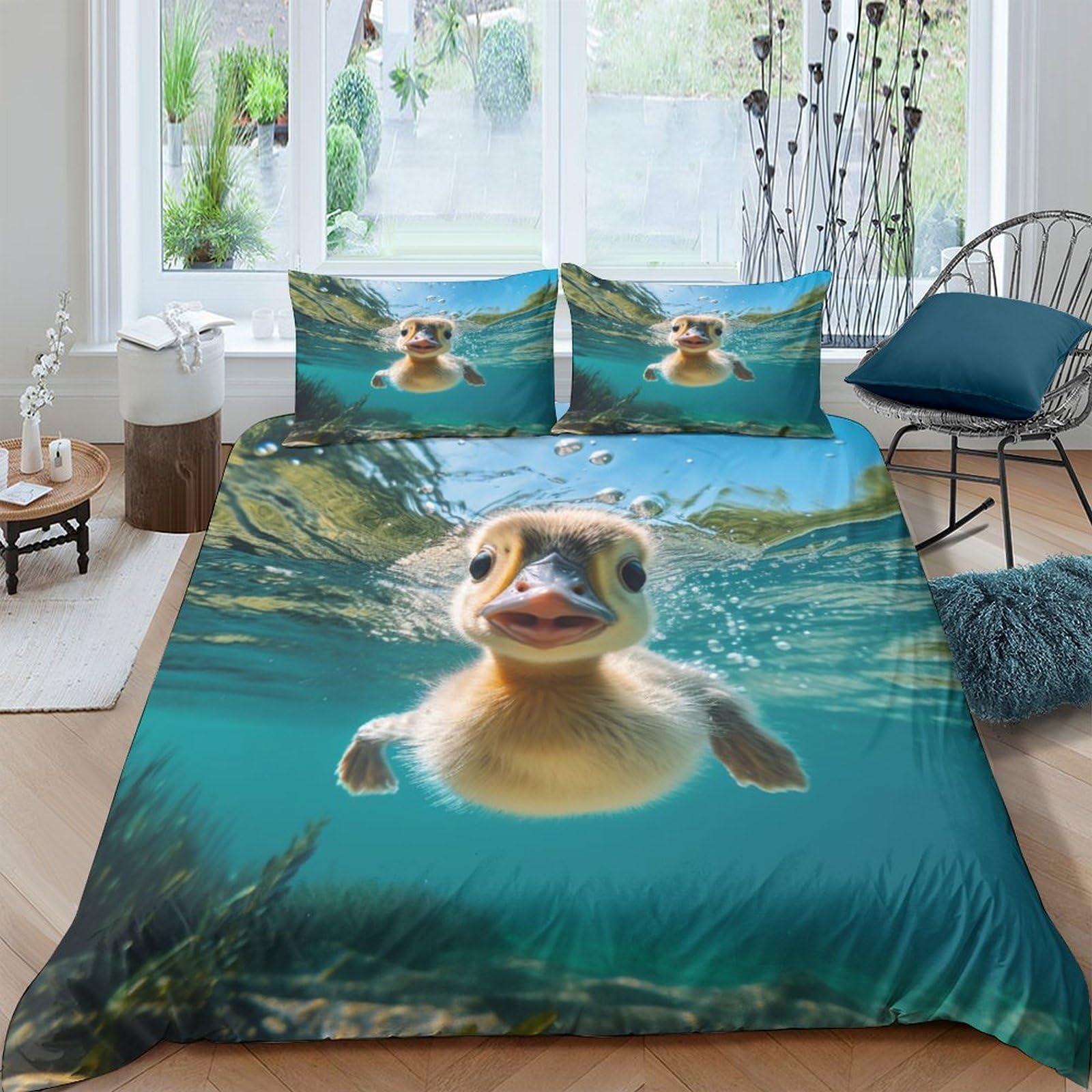 Housse de couette 200x200 anti-allergie parure de lit zippée douce
