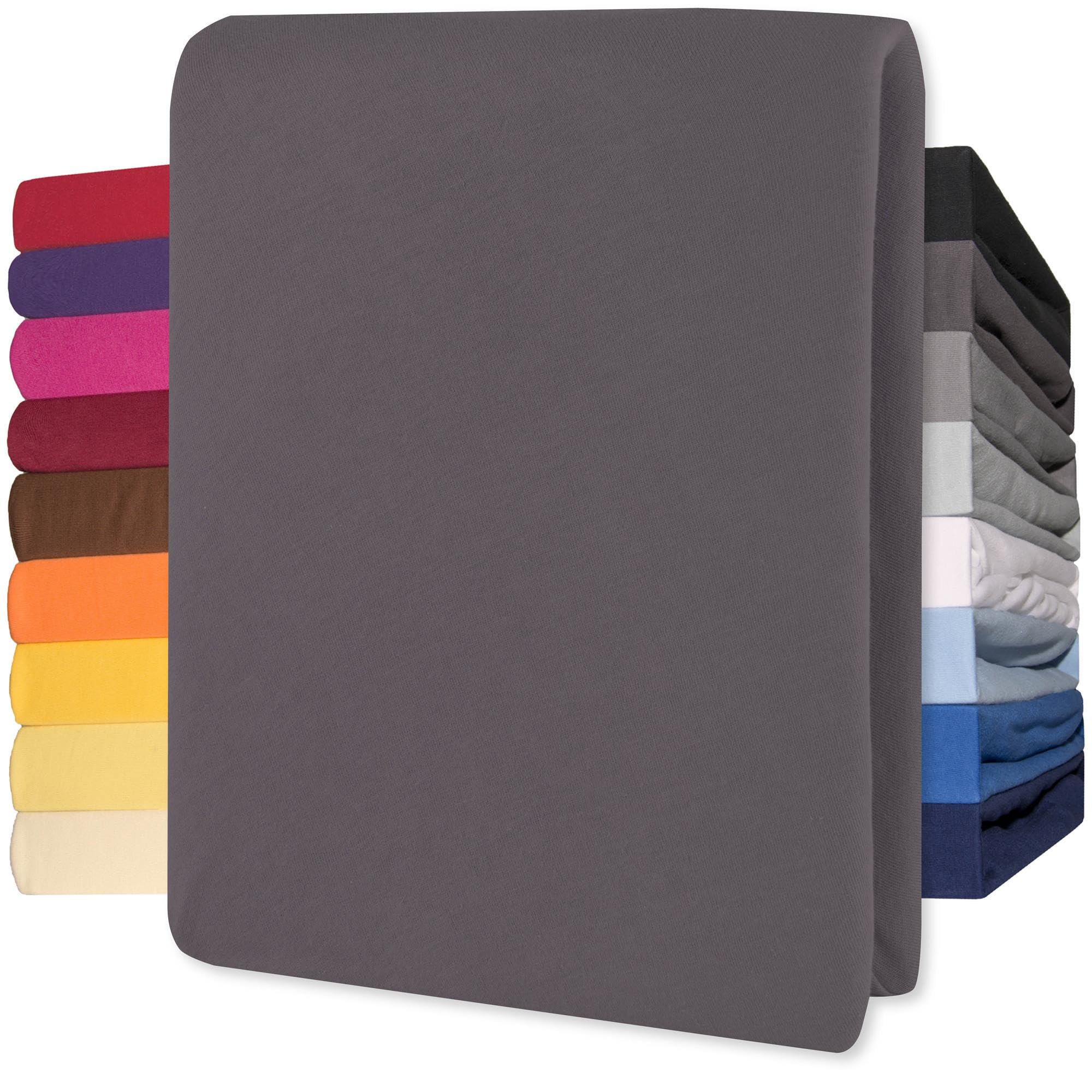 CelinaTex Lucina lenzuolo elasticizzato cotone 200x200-200x220 cm antracite